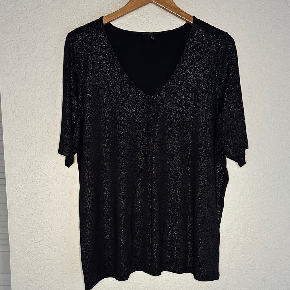 NEW Torrid Sparkly Black T-Shirt Top Size 2X Holiday Party Glam NYE